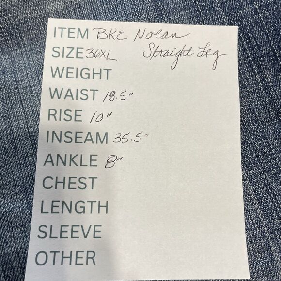 BKE Nolan Straight Leg Jeans Men’s Size 36 X Long Blue Faded Wash Stretch Denim - Picture 10 of 10